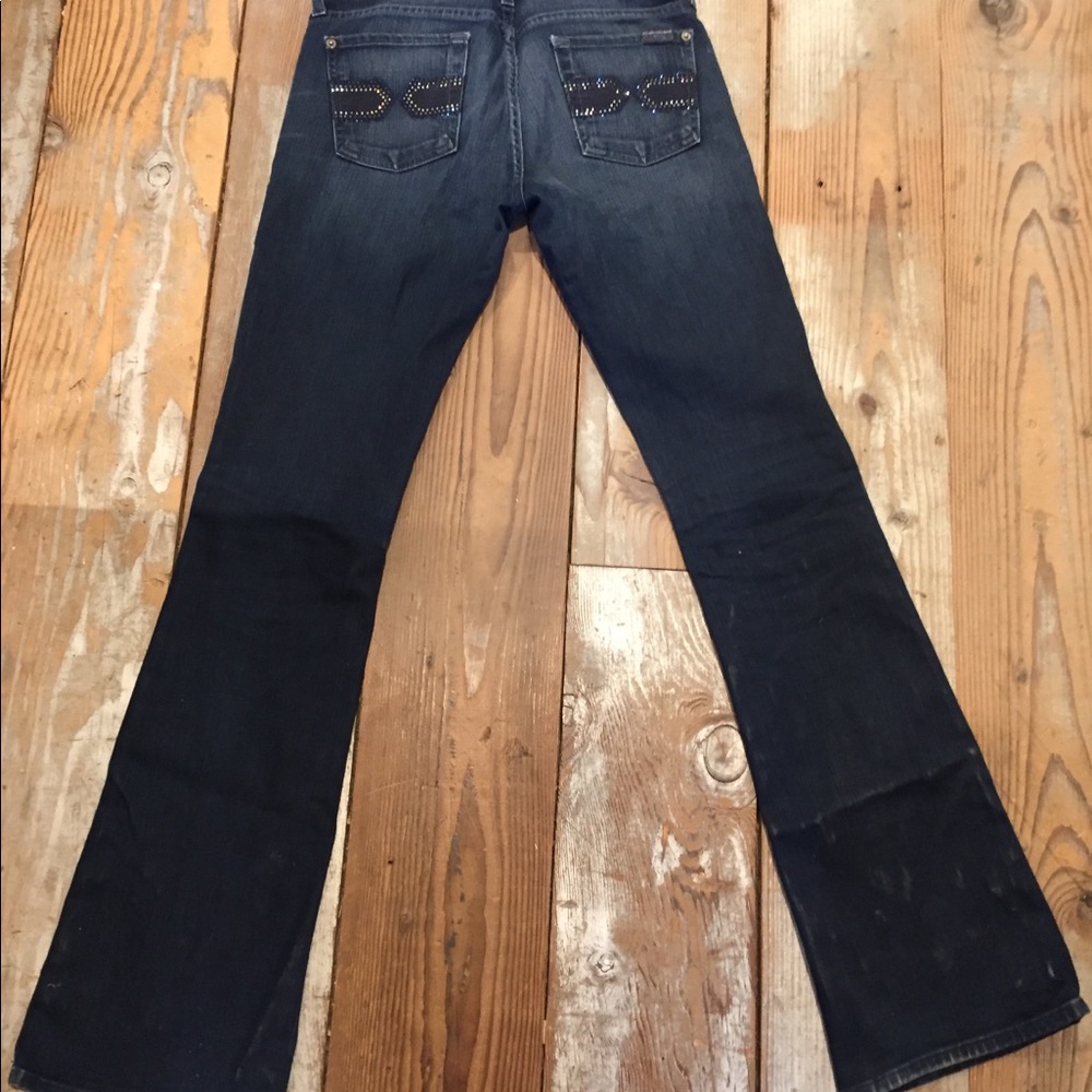 7 for all mankind 26 rhinestone darkwash bootcut
